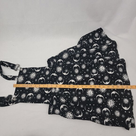 HOT TOPIC Junior Sz SMALL Black White Sun & Moon Skirtall Skirt Overall Witchy - Picture 12 of 13